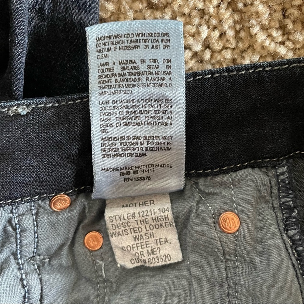 MOTHER High Waisted Looker Skinny Jeans in Coffee Tea or Me Women’s 24 Blue - Picture 16 of 16